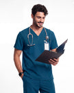 JelriSoFit Free Uniformes Médicos – Hombres Azure Blue, Cintura elástica