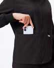 Bolsillo delantero de chaqueta negro para teléfono