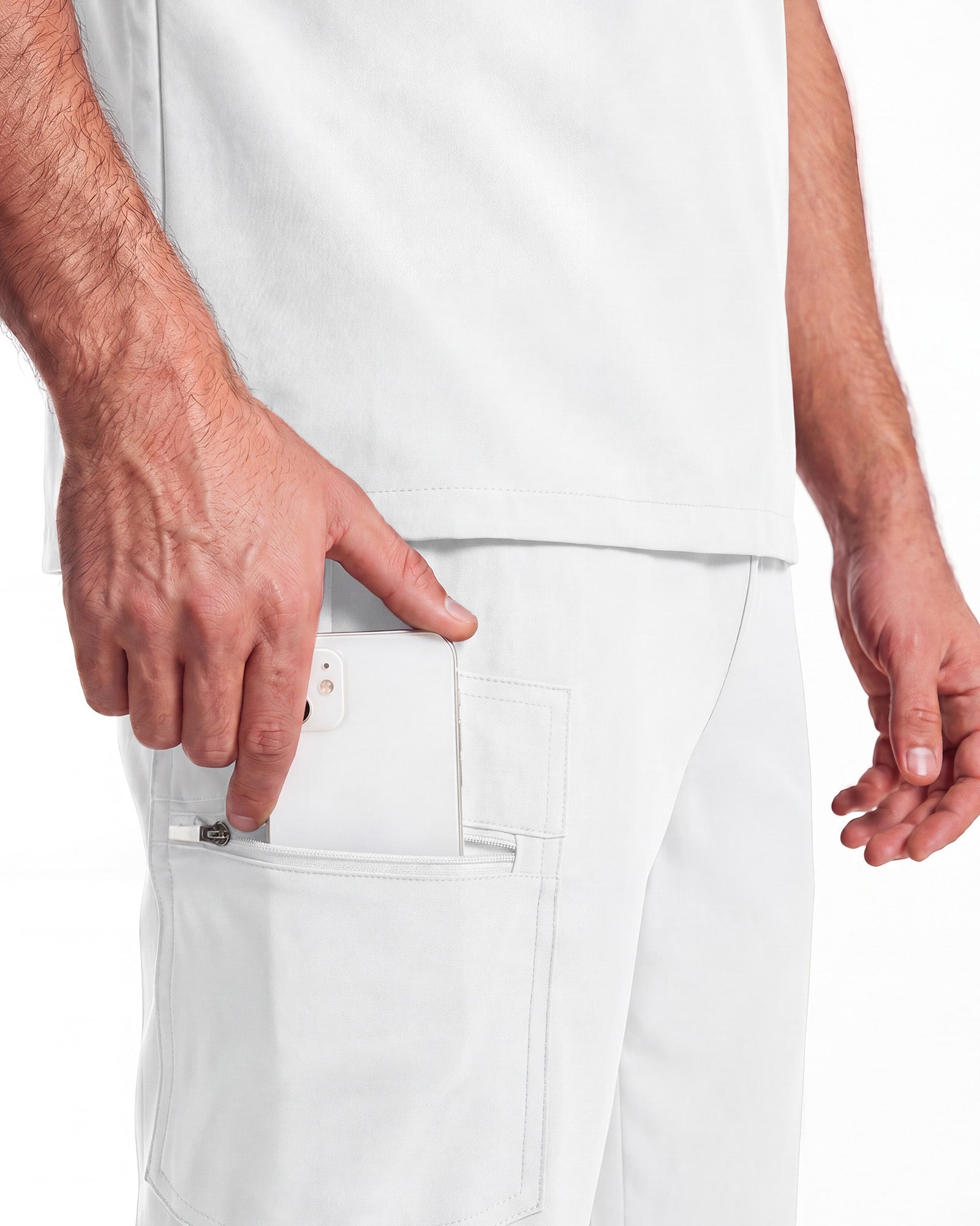 JelriSoFit Free Pijama Quirúrgica – Hombres Blanco, Tejido mejorado
