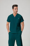 JelriSoFit Classic Medical Uniforms - Men's Moss Green, Stain Resistant