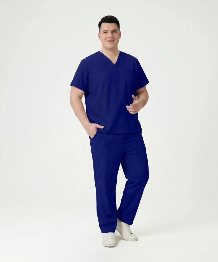 JelriSoFit Classic Uniformes Quirúrgicos - Hombre Azul Rey, Resistente e indeformable
