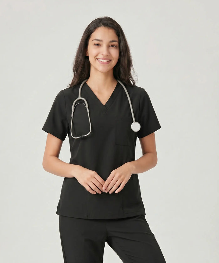 JelriSoFit Classic Pijama Quirúrgica - Mujer Negro, Resistente e impermeable