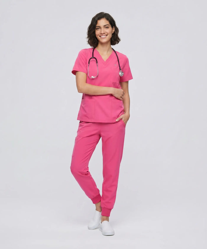 JelriSoFit Classic Uniformes Médicos - Mujer Fucsia, Impermeable y de secado rápido