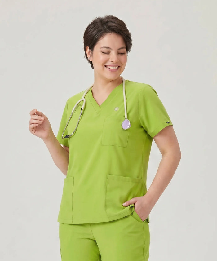 JelriSoFit Classic Uniformes Médicos - Mujer Verde Lima, Suave y elástico