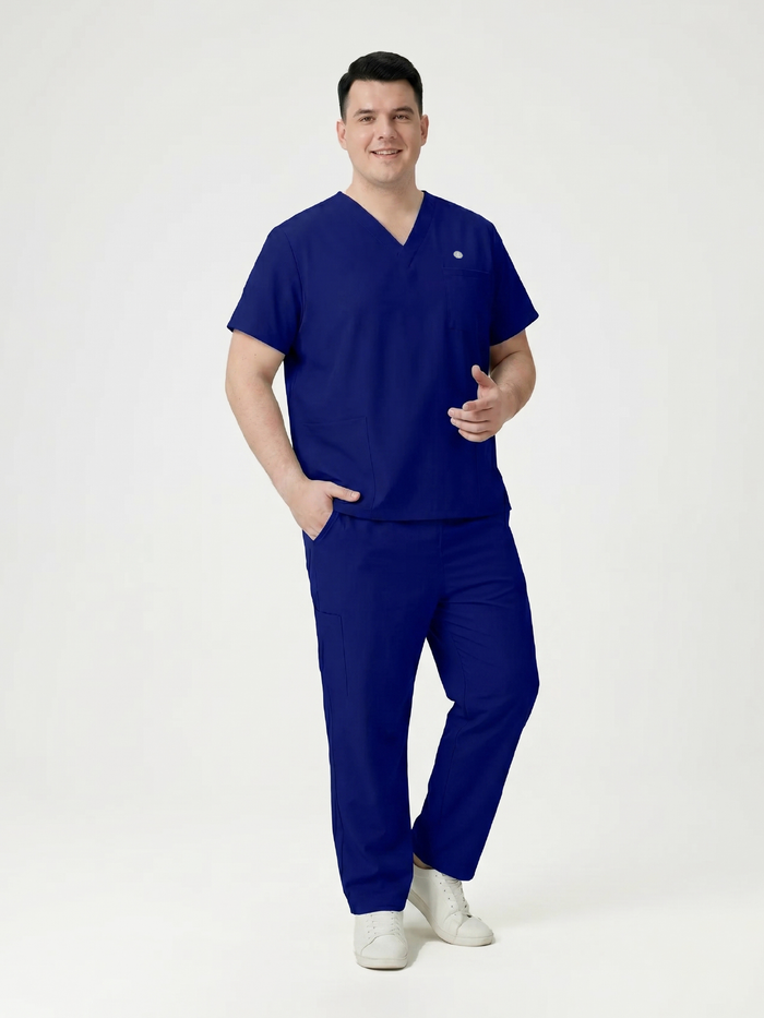 JelriSoFit Classic Uniformes Quirúrgicos - Hombre Azul Rey, Resistente e indeformable