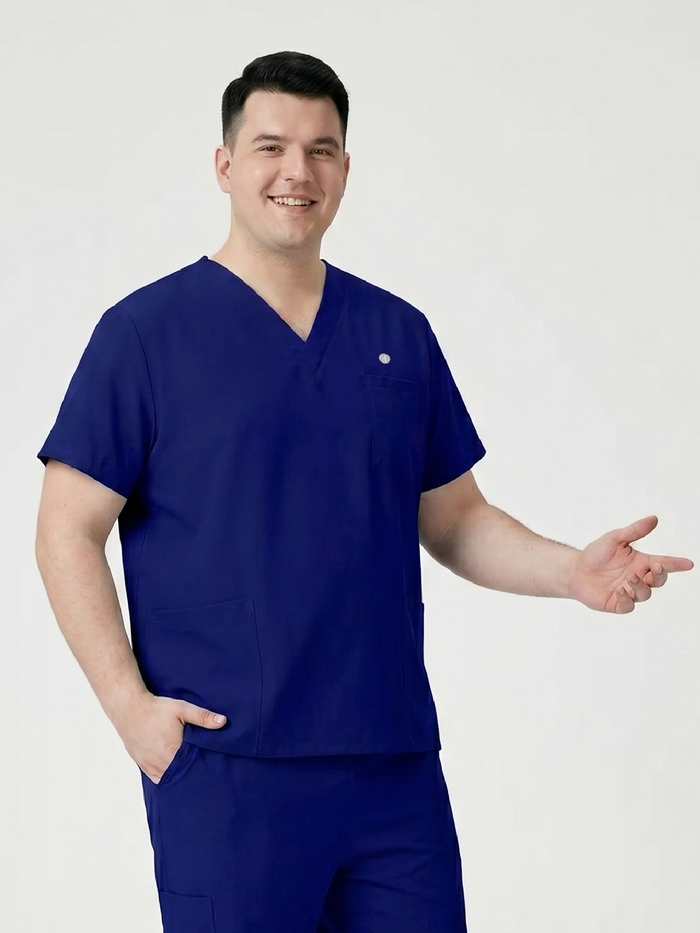 JelriSoFit Classic Uniformes Quirúrgicos - Hombre Azul Rey, Resistente e indeformable