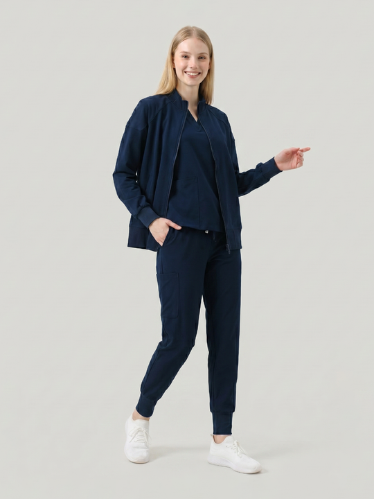 JelriSoFit Set quirúrgico 3 piezas – Mujer Azul Marino, Resistente al lavado y al desgaste