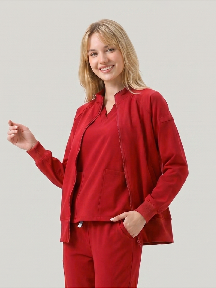 JelriSoFit Set quirúrgico 3 piezas – Mujer Granada roja, Moderno y versátil