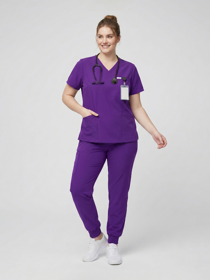 JelriSoFit Free Uniformes de Trabajo – Mujer Morado oscuro, Comodidad deportiva