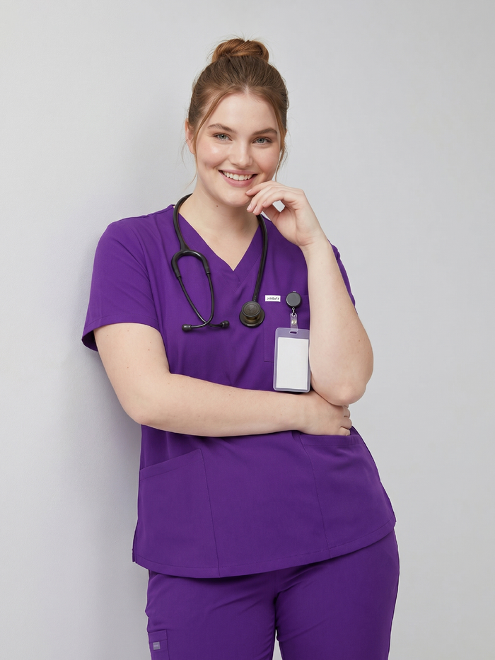 JelriSoFit Free Uniformes de Trabajo – Mujer Morado oscuro, Comodidad deportiva