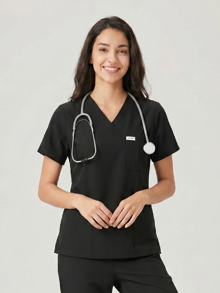 JelriSoFit Classic Pijama Quirúrgica - Mujer Negro, Resistente e impermeable