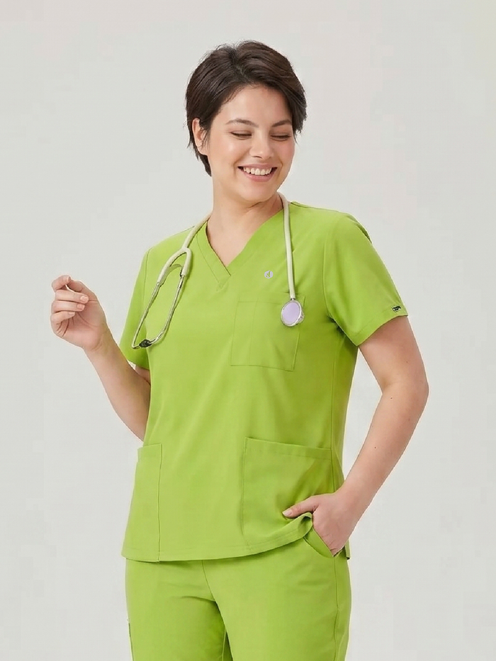 JelriSoFit Classic Uniformes Médicos - Mujer Verde Lima, Suave y elástico