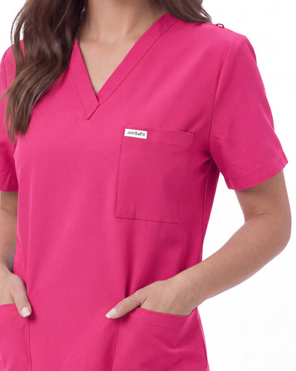 JelriSoFit Free Pijama Quirúrgica – Mujer Fucsia, Puños acanalados en tobillos