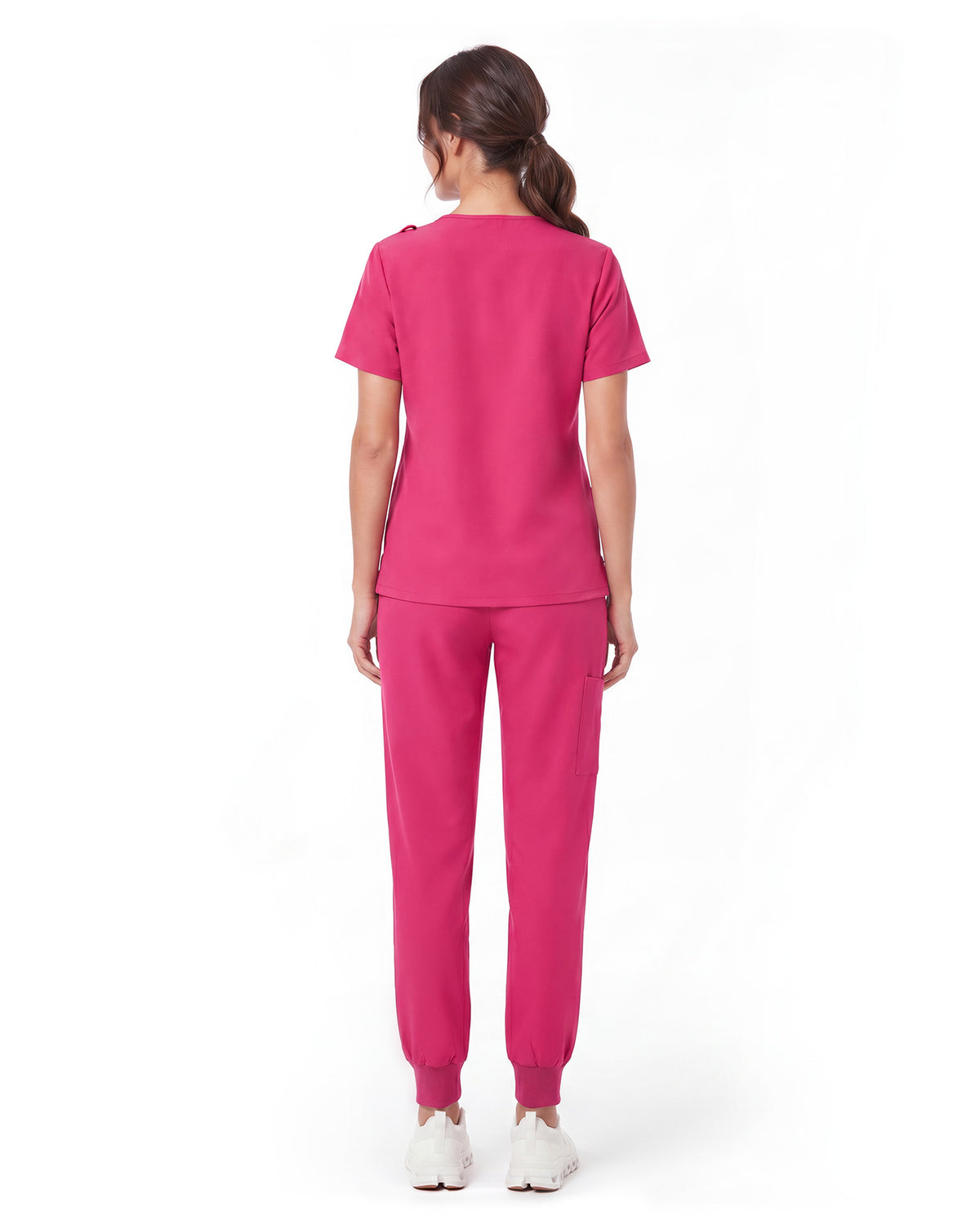 JelriSoFit Free Pijama Quirúrgica – Mujer Fucsia, Puños acanalados en tobillos