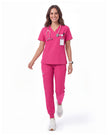JelriSoFit Free Pijama Quirúrgica – Mujer Fucsia, Puños acanalados en tobillos