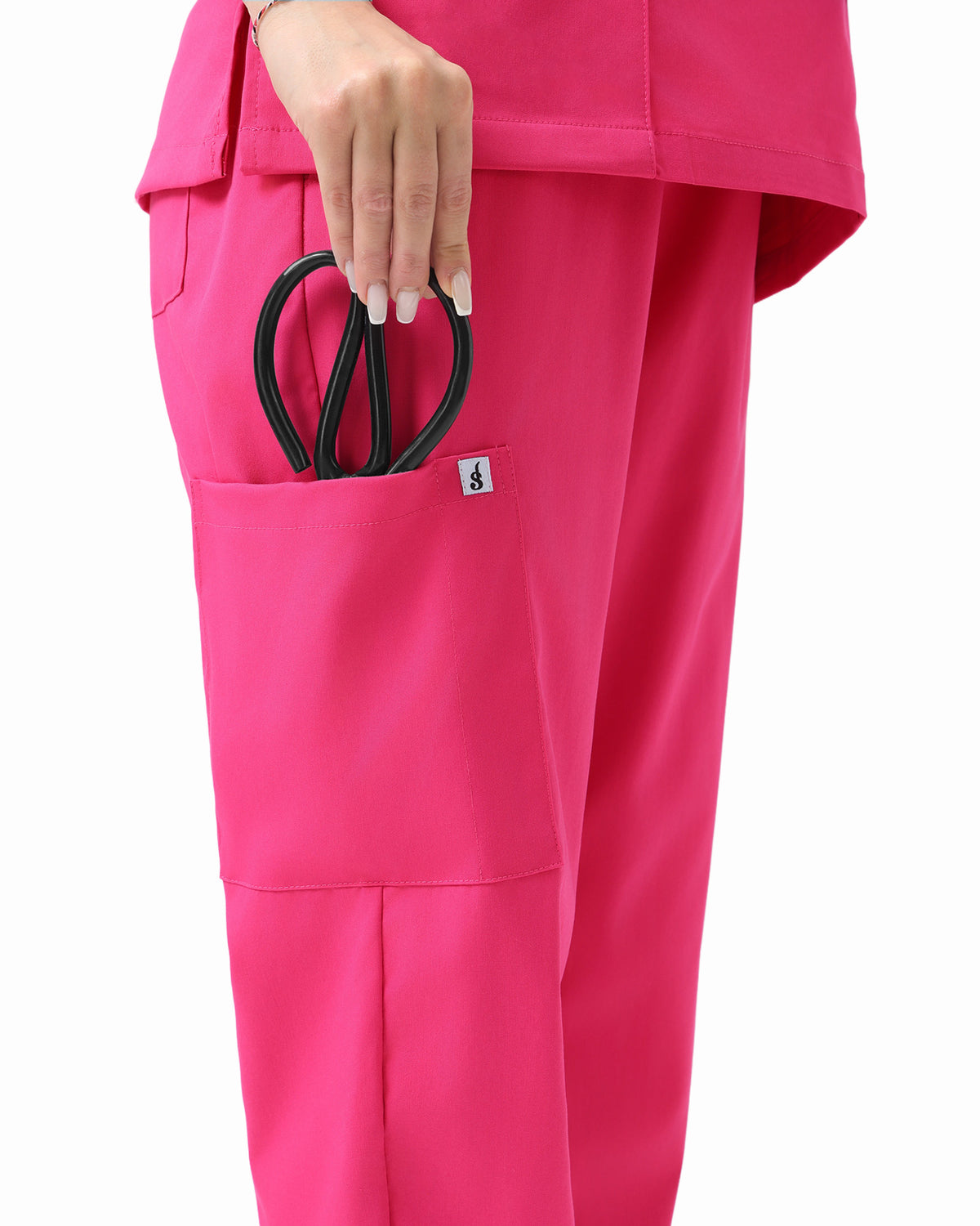 JelriSoFit Free Pijama Quirúrgica – Mujer Fucsia, Puños acanalados en tobillos