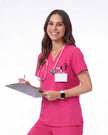 JelriSoFit Free Pijama Quirúrgica – Mujer Fucsia, Puños acanalados en tobillos
