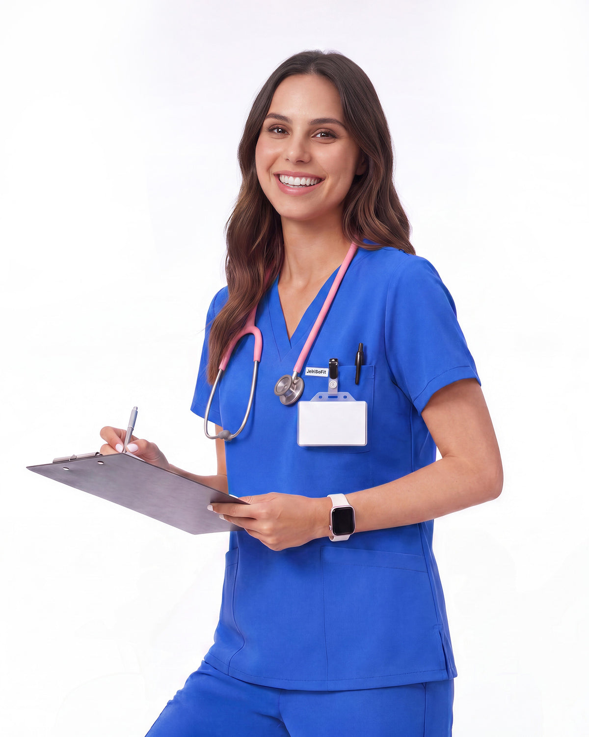 JelriSoFit Free Uniformes Médicos – Mujer Azul Rey, Cintura elástica