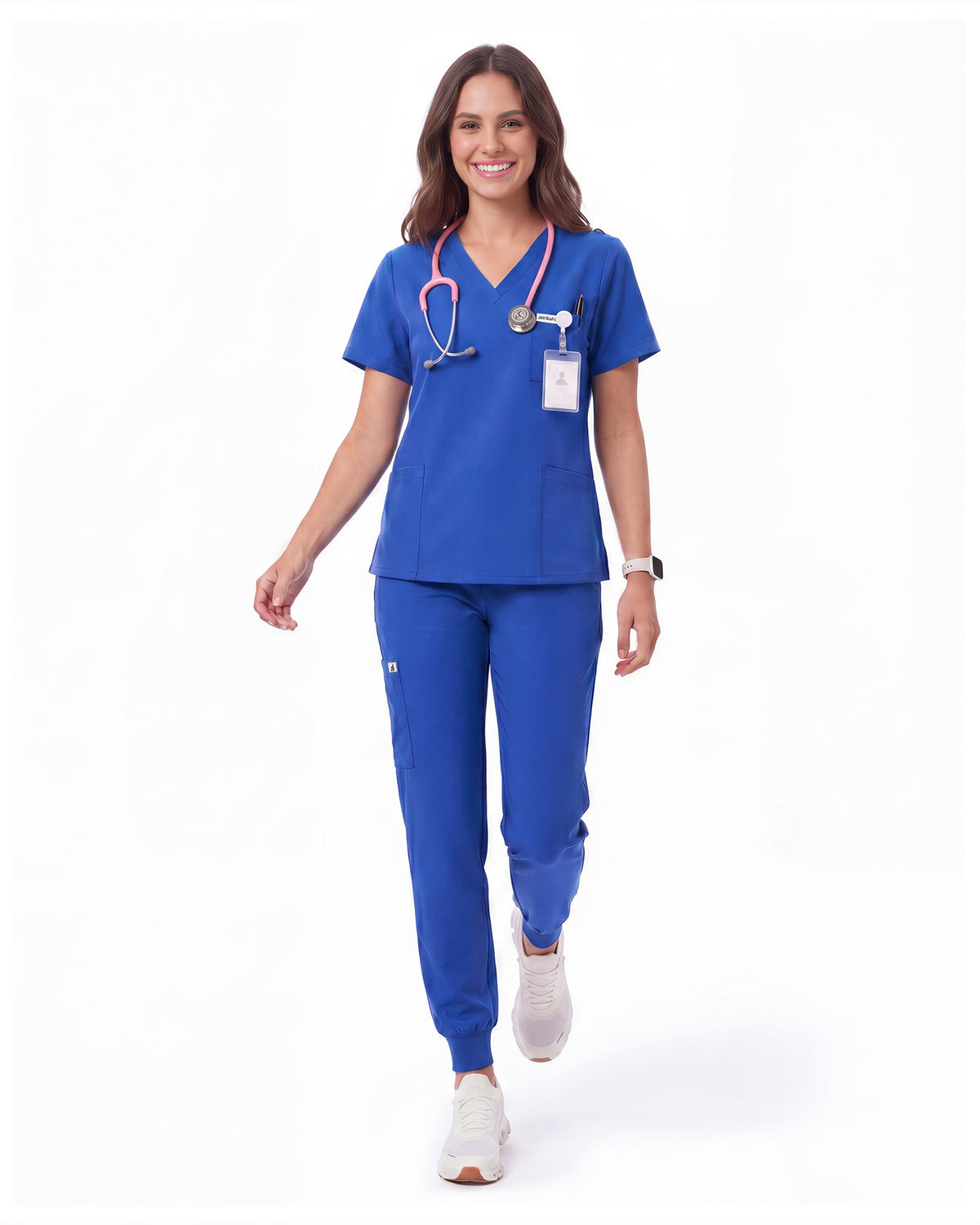 JelriSoFit Free Uniformes Médicos – Mujer Azul Rey, Cintura elástica