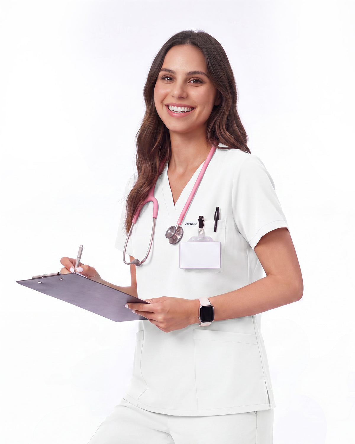 JelriSoFit Free Uniformes Quirúrgicos – Mujer Blanco, Tejido resistente a salpicaduras leves