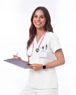 JelriSoFit Free Uniformes Quirúrgicos – Mujer Blanco, Tejido resistente a salpicaduras leves