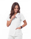 JelriSoFit Free Uniformes Quirúrgicos – Mujer Blanco, Tejido resistente a salpicaduras leves