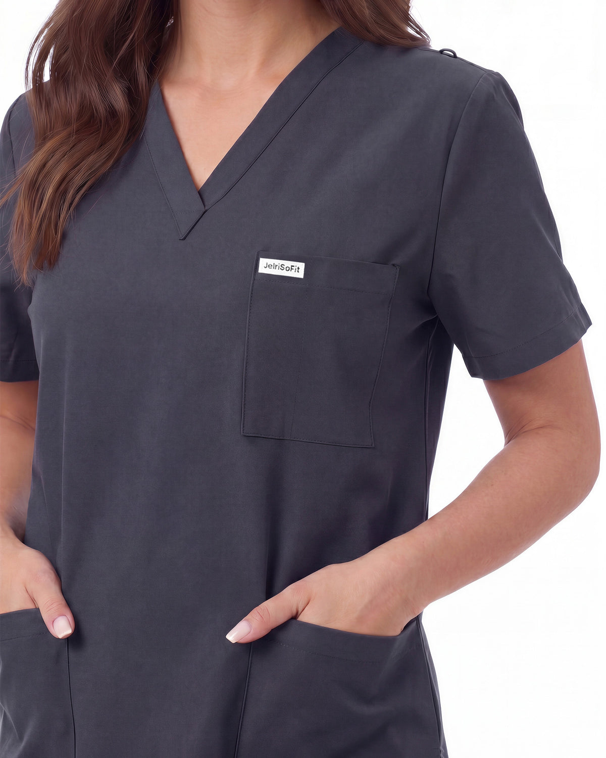 JelriSoFit Free Uniformes de Trabajo – Mujer Gris Carbon, Tejido mejorado