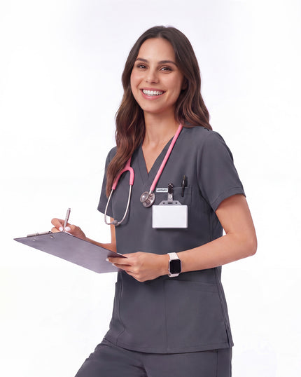 JelriSoFit Free Uniformes de Trabajo – Mujer Gris Carbon, Tejido mejorado