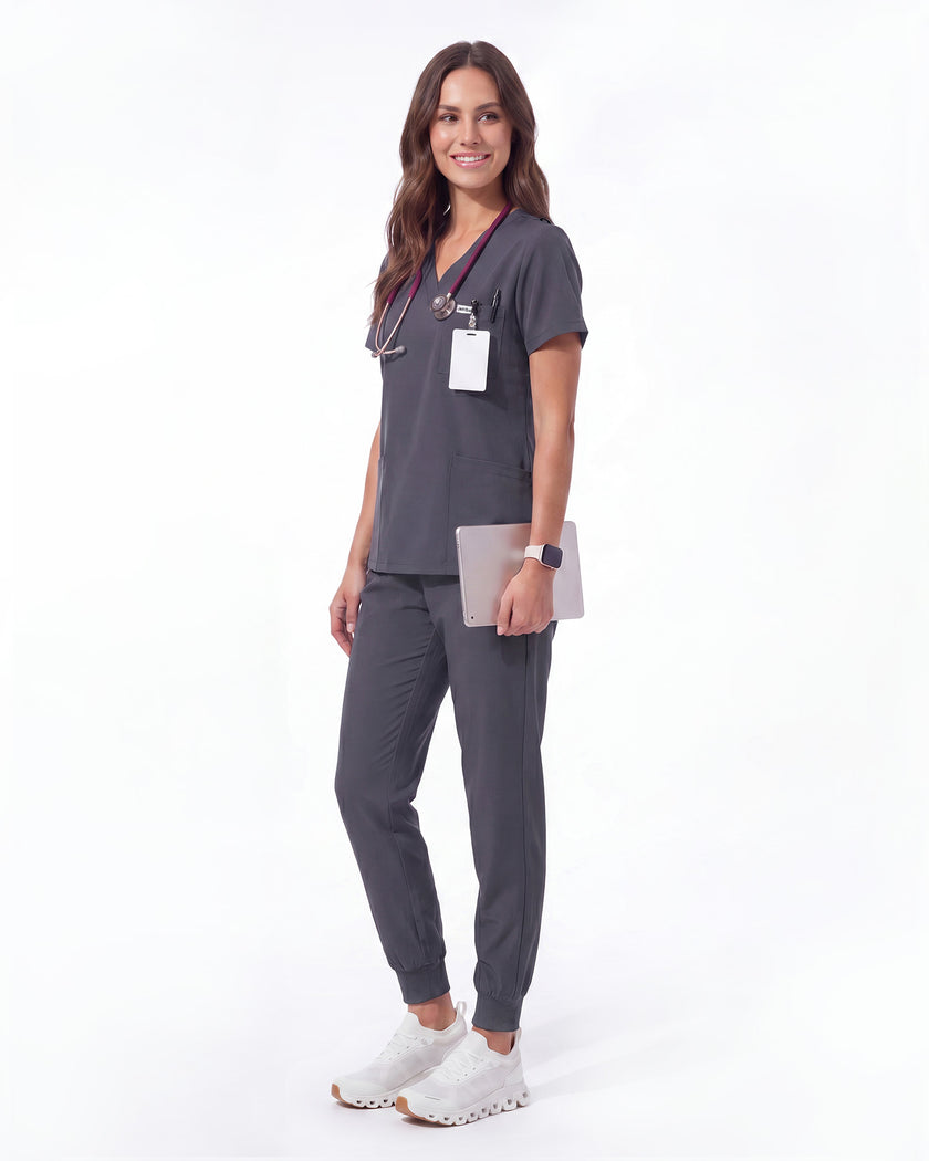 JelriSoFit Free Uniformes de Trabajo – Mujer Gris Carbon, Tejido mejorado