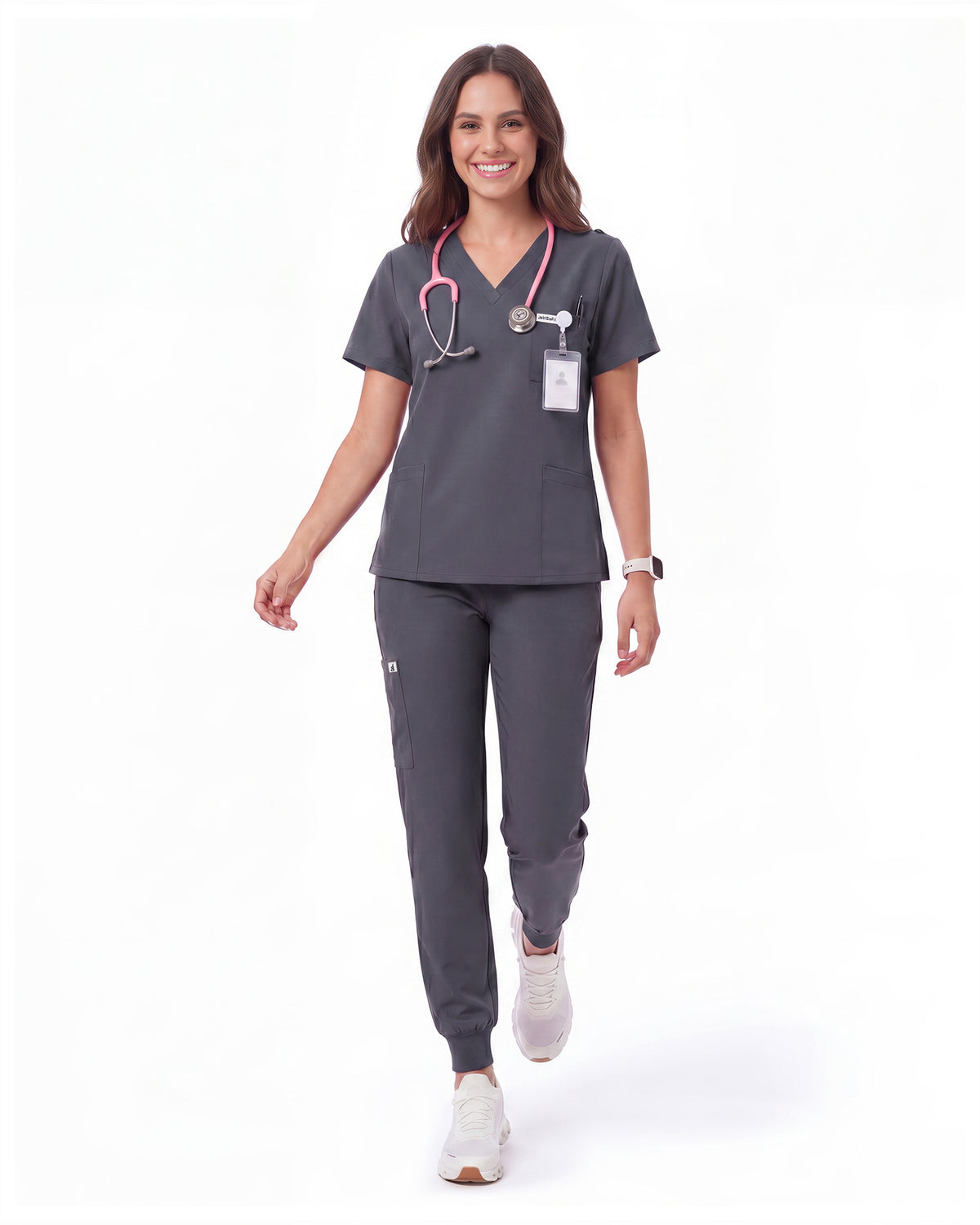 JelriSoFit Free Uniformes de Trabajo – Mujer Gris Carbon, Tejido mejorado