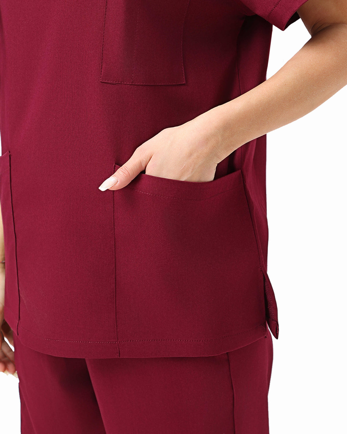 JelriSoFit Free Uniformes de Trabajo – Mujer Vino, mantiene una apariencia ordenada