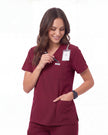 JelriSoFit Free Uniformes de Trabajo – Mujer Vino, mantiene una apariencia ordenada