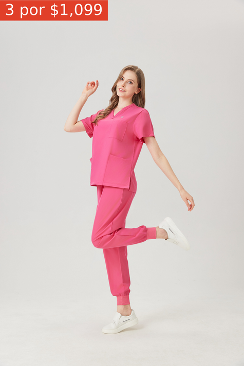 JelriSoFit Classic Uniformes Médicos - Mujer Fucsia, Impermeable y de secado rápido
