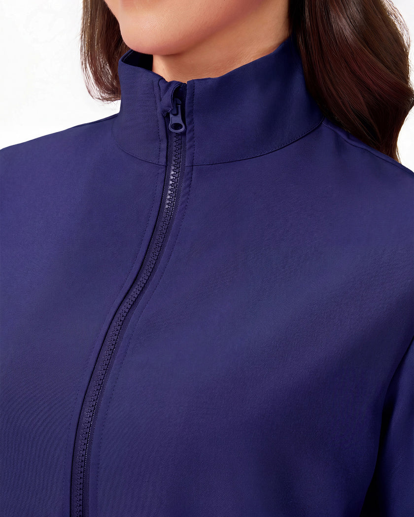 Cuello alto con cremallera azul de chaqueta JelriSoFit
