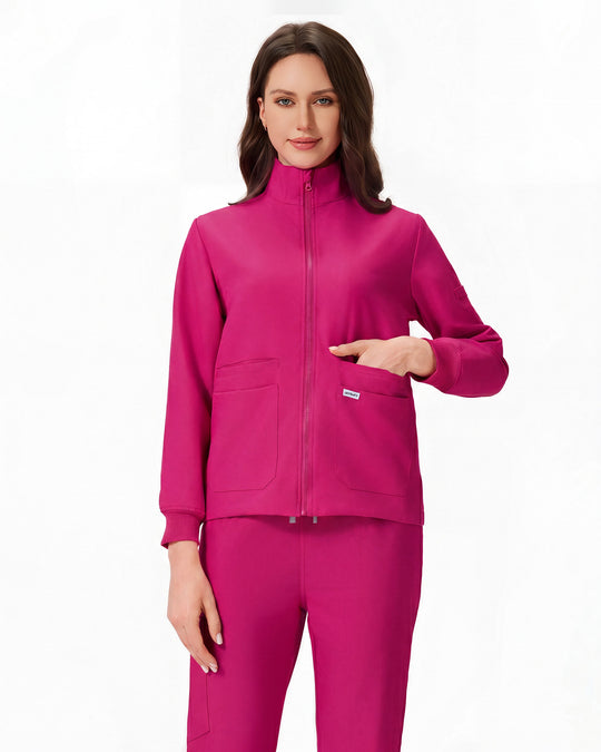 Uniforme de trabajo mujer bugambilia – chaqueta y pantalón frontal