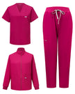 Desglose 3 piezas uniforme – chaqueta, top y pantalón bugambilia