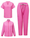 Desglose 3 piezas uniforme – chaqueta, top y pantalón rosa baya