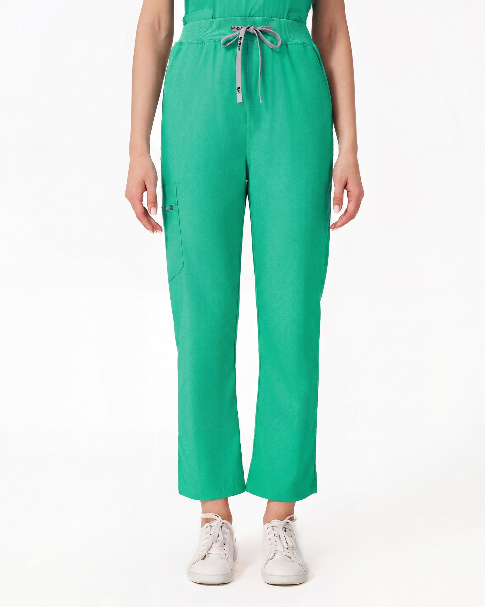Pantalón largo sea mist con cordón elástico en cintura