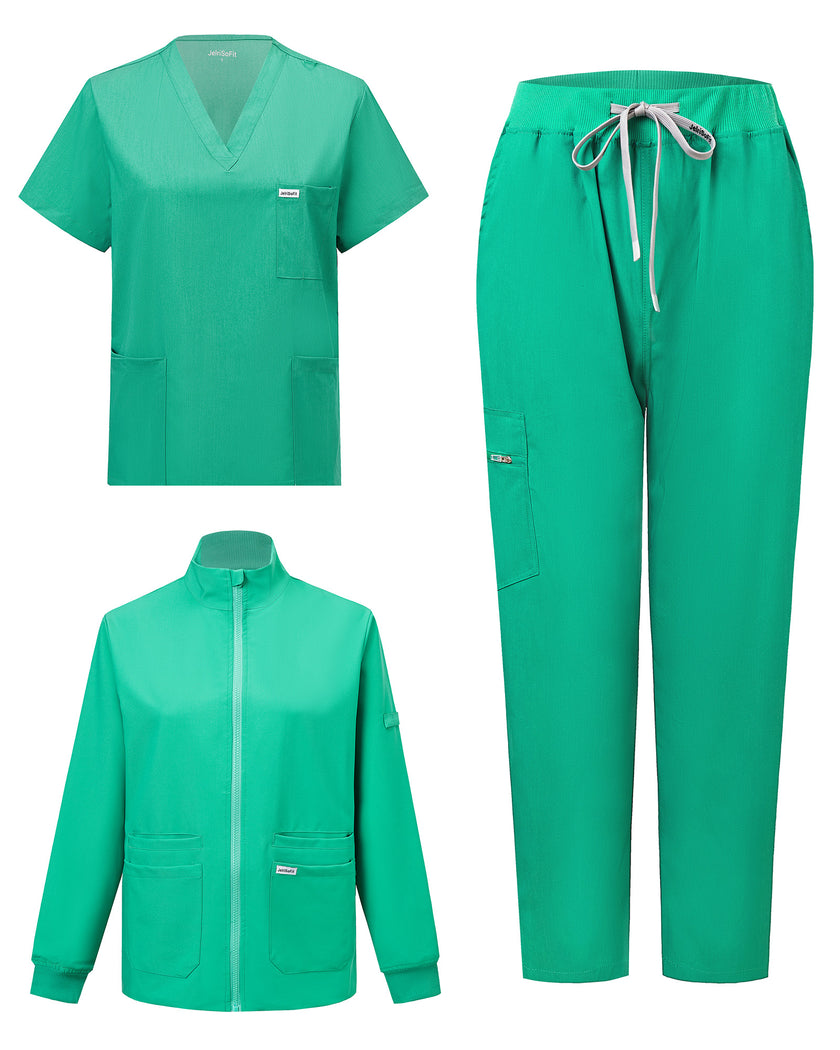 Desglose 3 piezas uniforme – chaqueta, top y pantalón sea mist