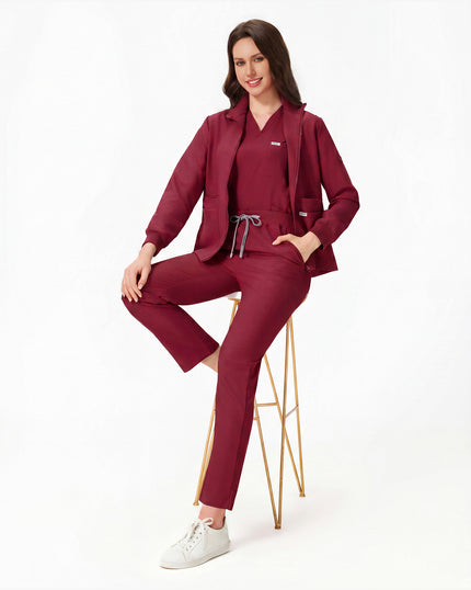Conjunto 3 piezas uniforme mujer vino completo
