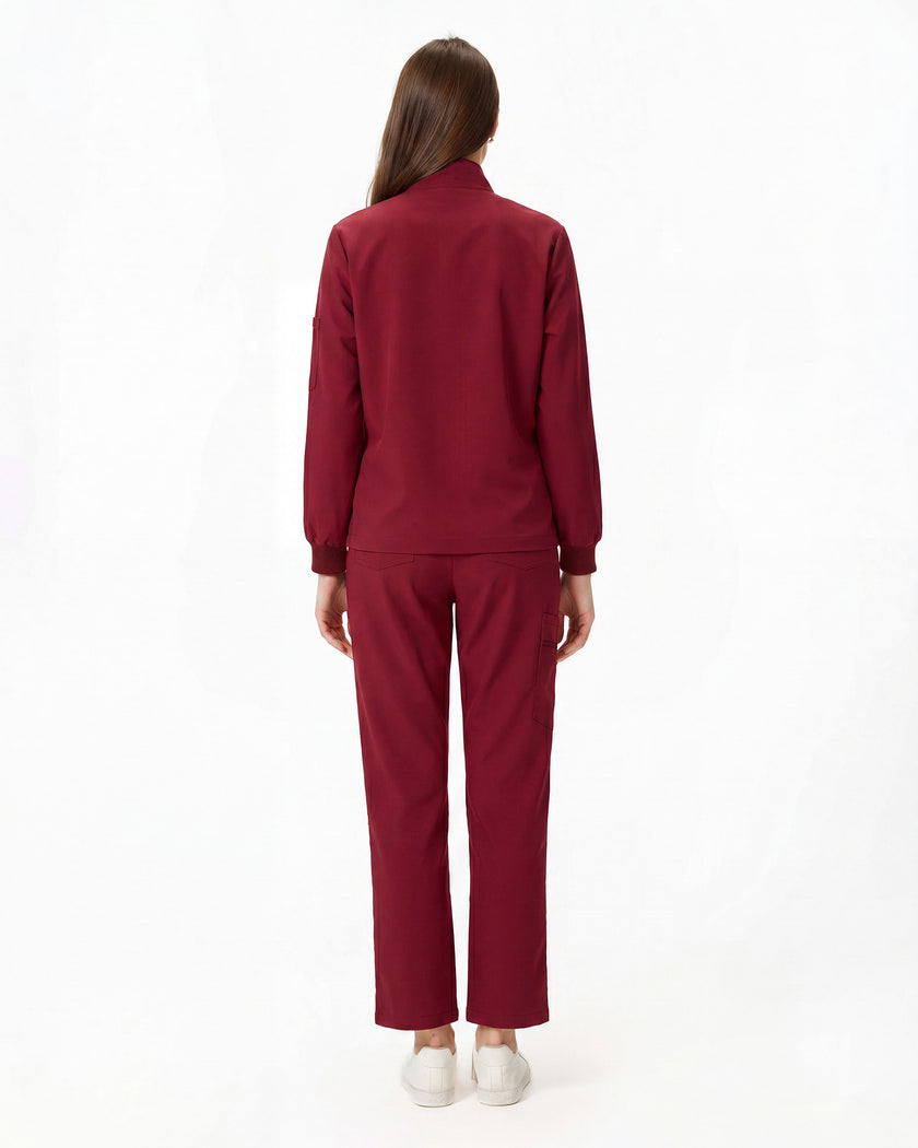 Vista trasera uniforme de trabajo vino