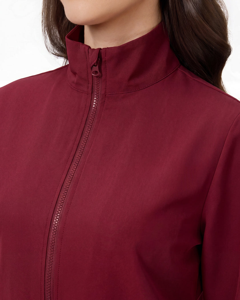 Cuello alto con cremallera vino de chaqueta JelriSoFit