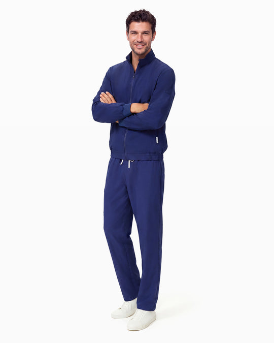 JelriSoFit set quirúrgico de 3 piezas para hombre Azul Marino, vista completa frontal