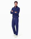 JelriSoFit set quirúrgico de 3 piezas para hombre Azul Marino, vista completa frontal