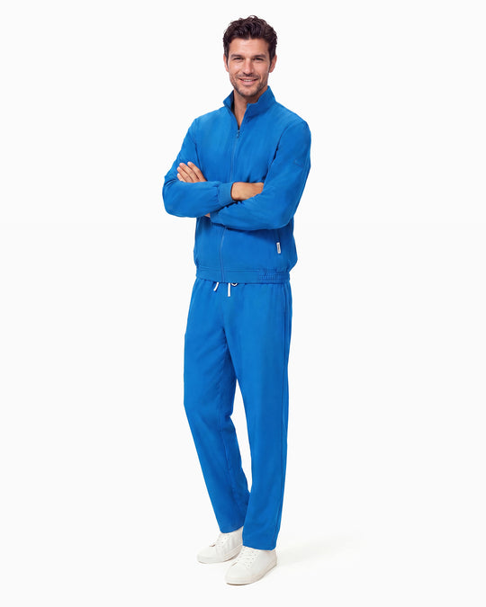 JelriSoFit set quirúrgico de 3 piezas para hombre Azul Prusia, vista completa frontal