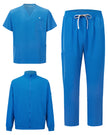 JelriSoFit set quirúrgico de 3 piezas para hombre Azul Prusia, conjunto completo en vista plana