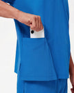 JelriSoFit set quirúrgico de 3 piezas para hombre Azul Prusia, detalle del bolsillo