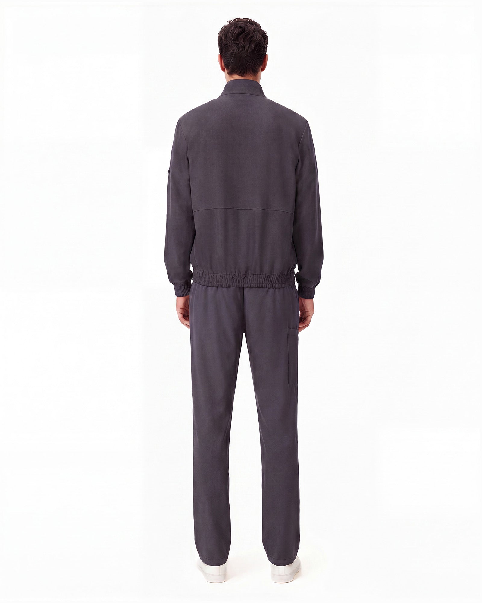 JelriSoFit set quirúrgico de 3 piezas para hombre Gris Carbón, vista posterior