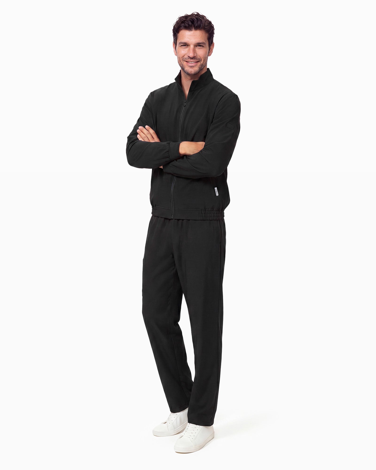 JelriSoFit set quirúrgico de 3 piezas para hombre Negro, vista completa frontal