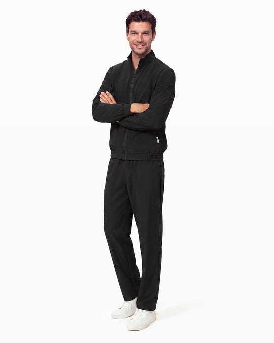 JelriSoFit set quirúrgico de 3 piezas para hombre Negro, vista completa frontal